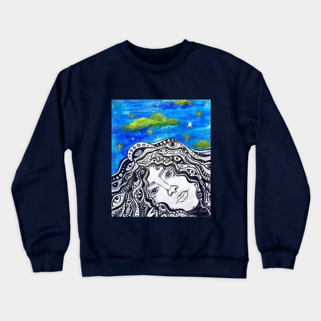 Star Child Crewneck Sweatshirt by Rororocker